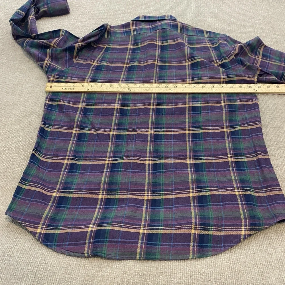 Polo Ralph Lauren Shirt Mens Medium Plaid Woven Long Sleeve 90s Classic Preppy